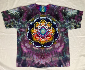 Adult Multi-Colored Mandala Ice-Dyed Tee, 3XL