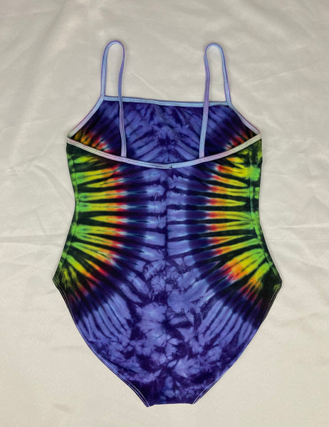 Women's Purple/Rainbow Tie-Dyed Bodysuit, M
