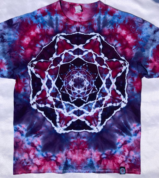 Adult Purple Berry Mandala Ice-Dyed Tee, XL