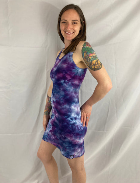 Women's Purple Ice-Dyed Dress, L (runs small)