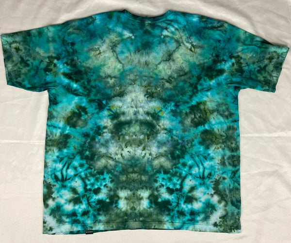 Adult Green/Earth Mandala Ice-Dyed Tee, 3XL