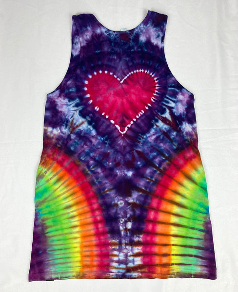 Women's Rainbow Love Ice-Dyed Pocket Tank Dress, L