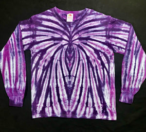 Kids Purple Spider Tie-Dyed Long Sleeve Tee, Youth L
