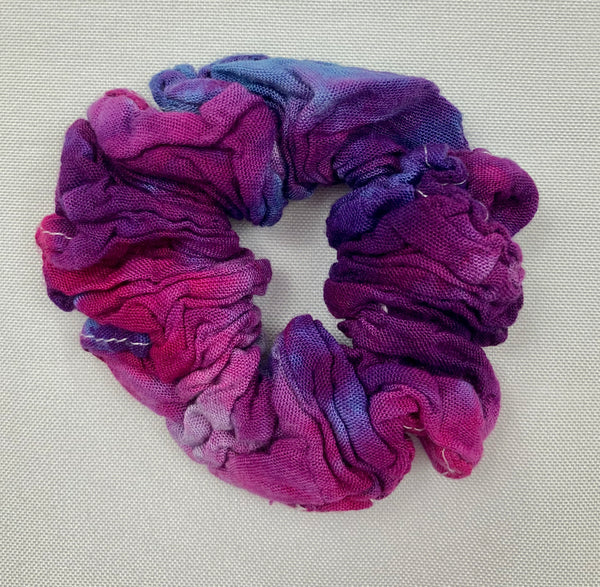 Multi-Colored Rayon Tie-dyed Hair Scrunchies