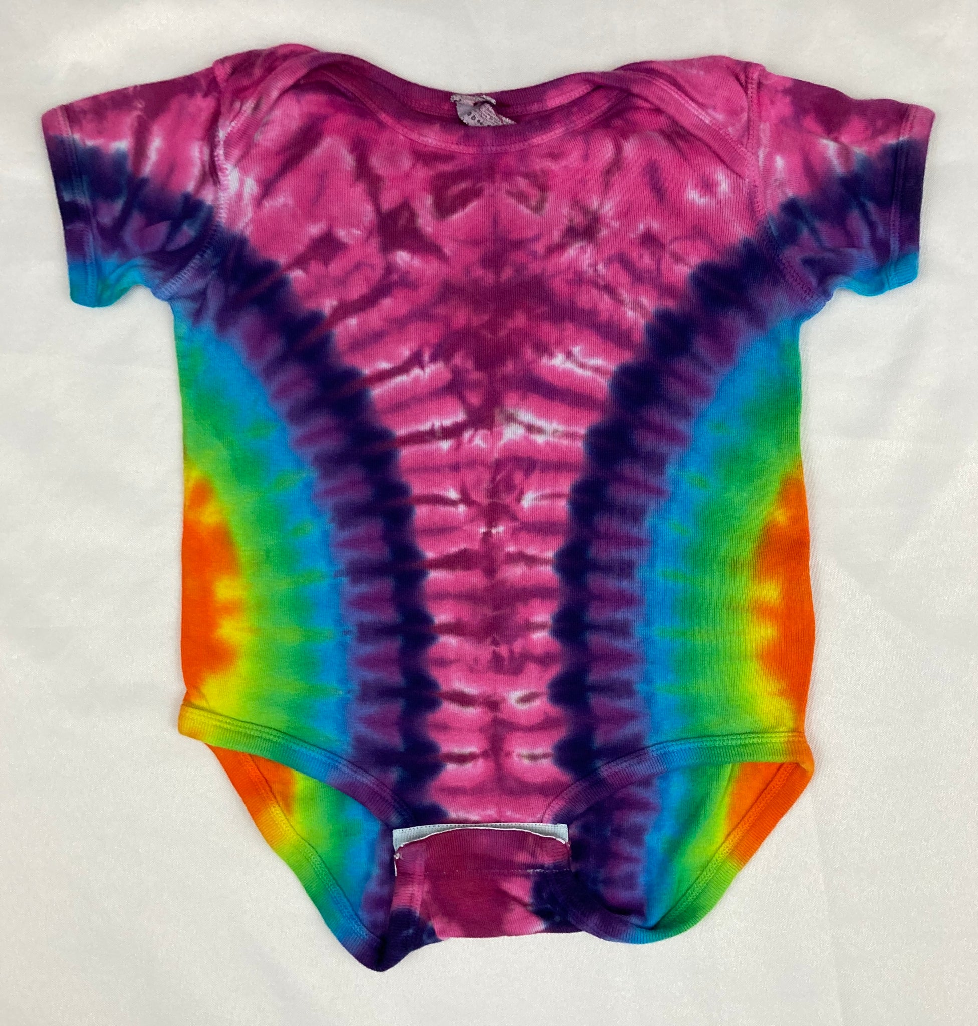 Baby Pink/Rainbow Tie-Dyed Bodysuit, 24M
