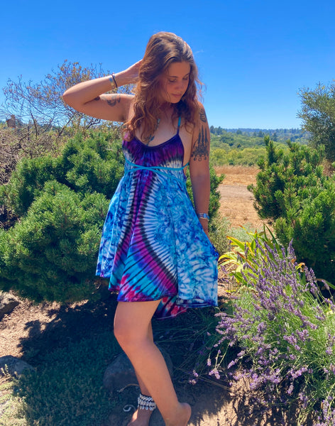 Women's Blue Dream Tie-Dyed Pocket Dress, XS/S