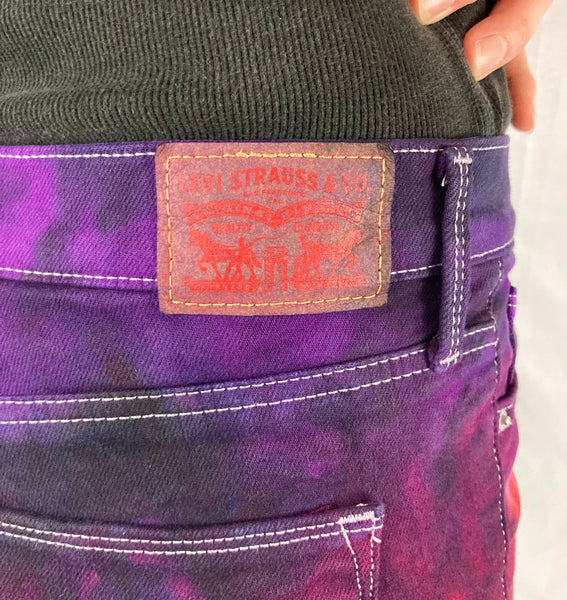 Ladies Sunset Red Upcycled Levi’s Jeans, 30