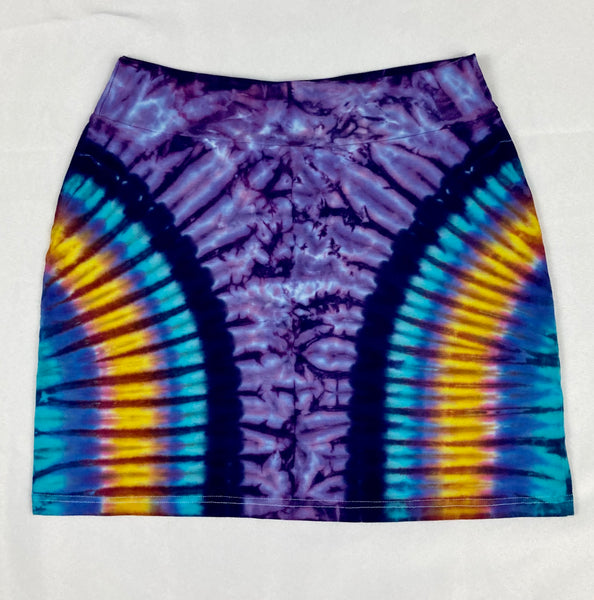 Women's Purple/Sunset Tie-Dyed Mini Skirt, XS/S