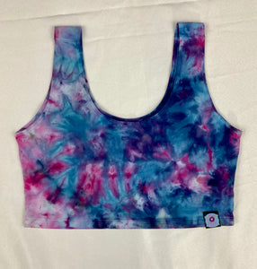 Women's Pink/Blue Ice-Dyed Crop Top, S-M