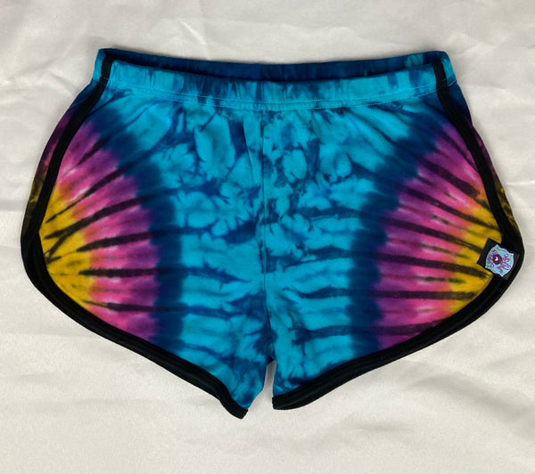 Women’s Blue/Sunset Tie-dyed Running Shorts, S