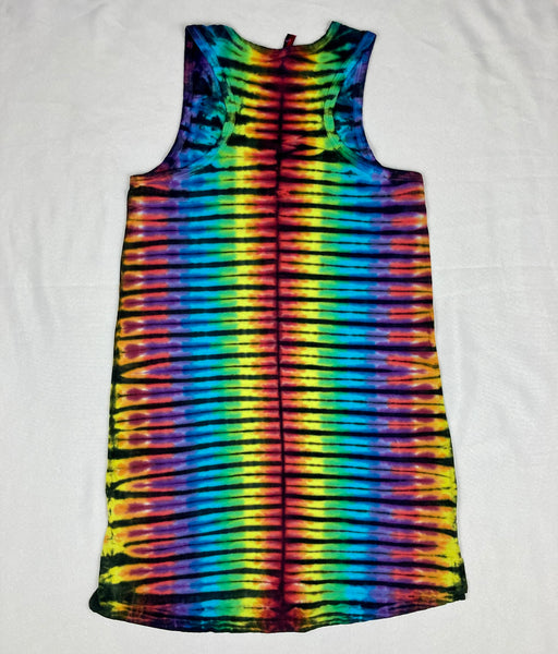 Ladies Rainbow/Black Tie-Dyed Tank Dress, S & M