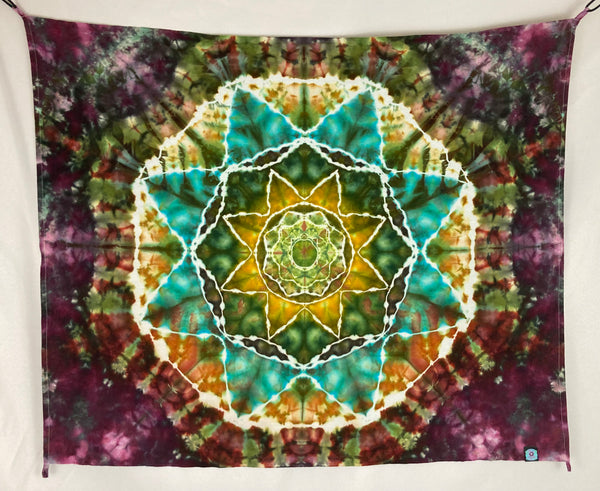30" x 45" Earthy Mandala Ice-dyed Mini Tapestry/Wall Hanging