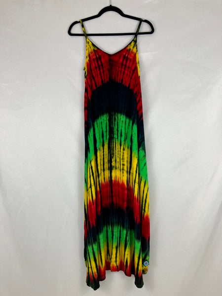 Women's Rasta Tie-Dyed Rayon Maxi Dress, S