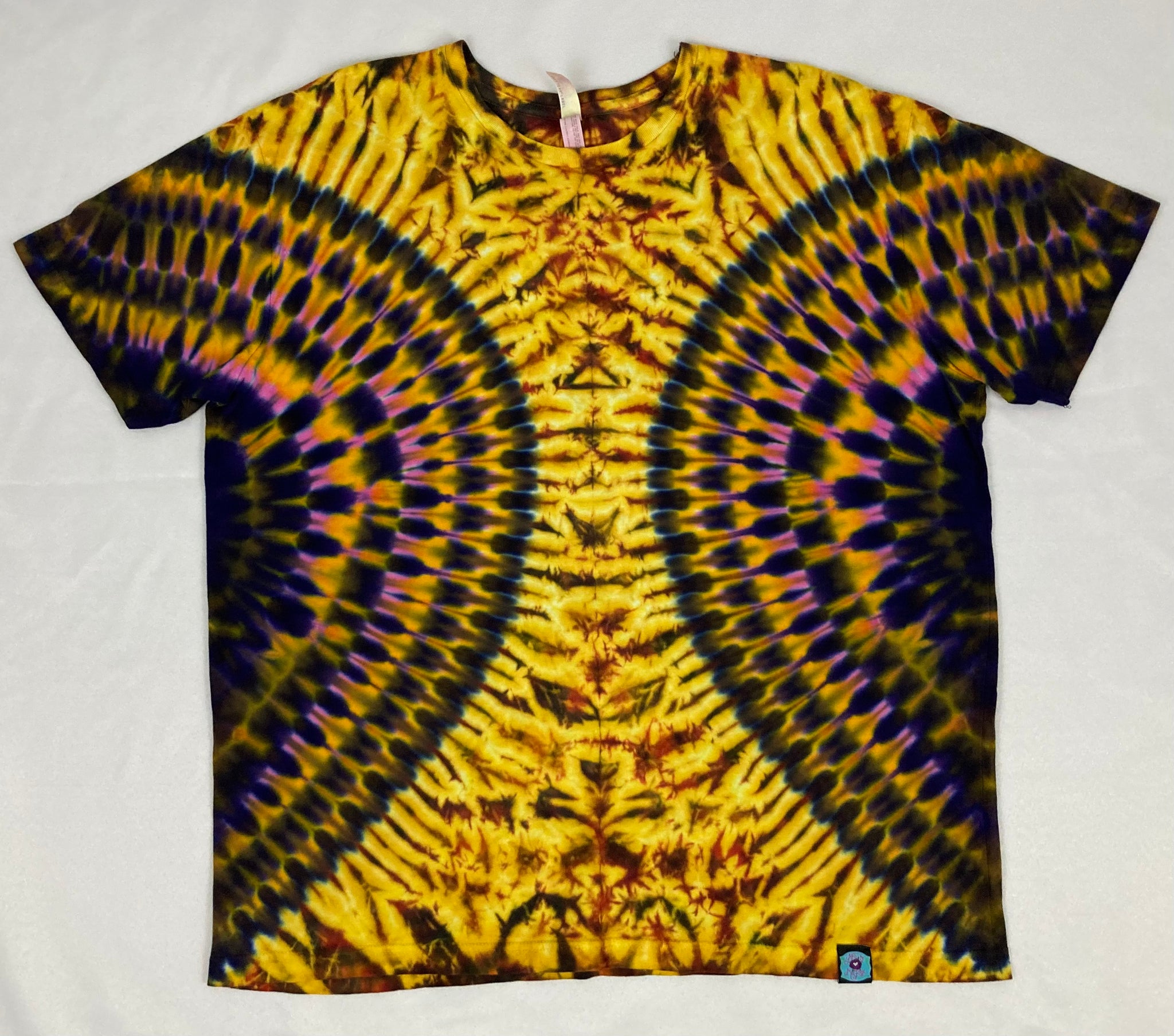 Adult Orange/Gold Sunset Tie-Dyed Tee, XL