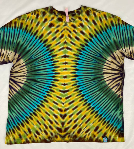 Adult Earthtone Hourglass Tie-Dyed Tee, 3XL