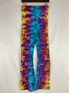 Ladies Rainbow/Black Tie-Dyed Yoga Pants, M