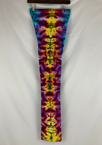 Ladies Rainbow/Black Tie-Dyed Yoga Pants, M