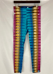 Ladies Earth/Jewel Tones Tie-Dyed Leggings, S