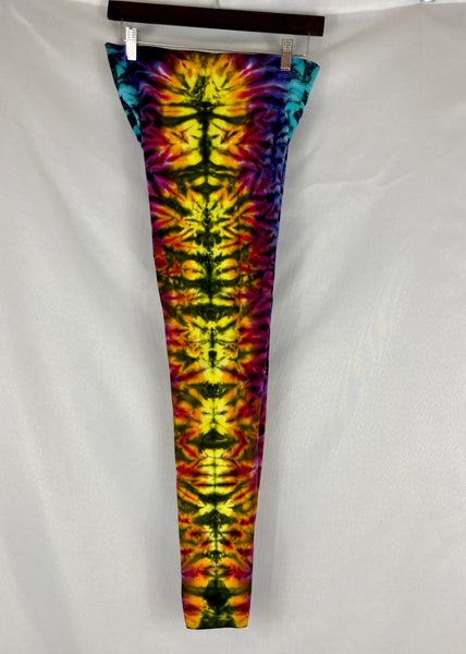 Ladies Rainbow/Black Crush Tie-Dyed Leggings, L