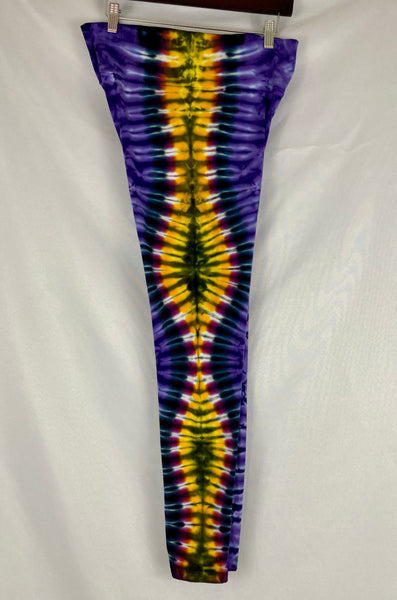 Ladies Purple/Gold/Black Tie-Dyed Leggings, XL & 2X