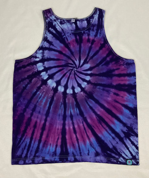 Adult Purple Spiral Tie-dyed Tank, XL