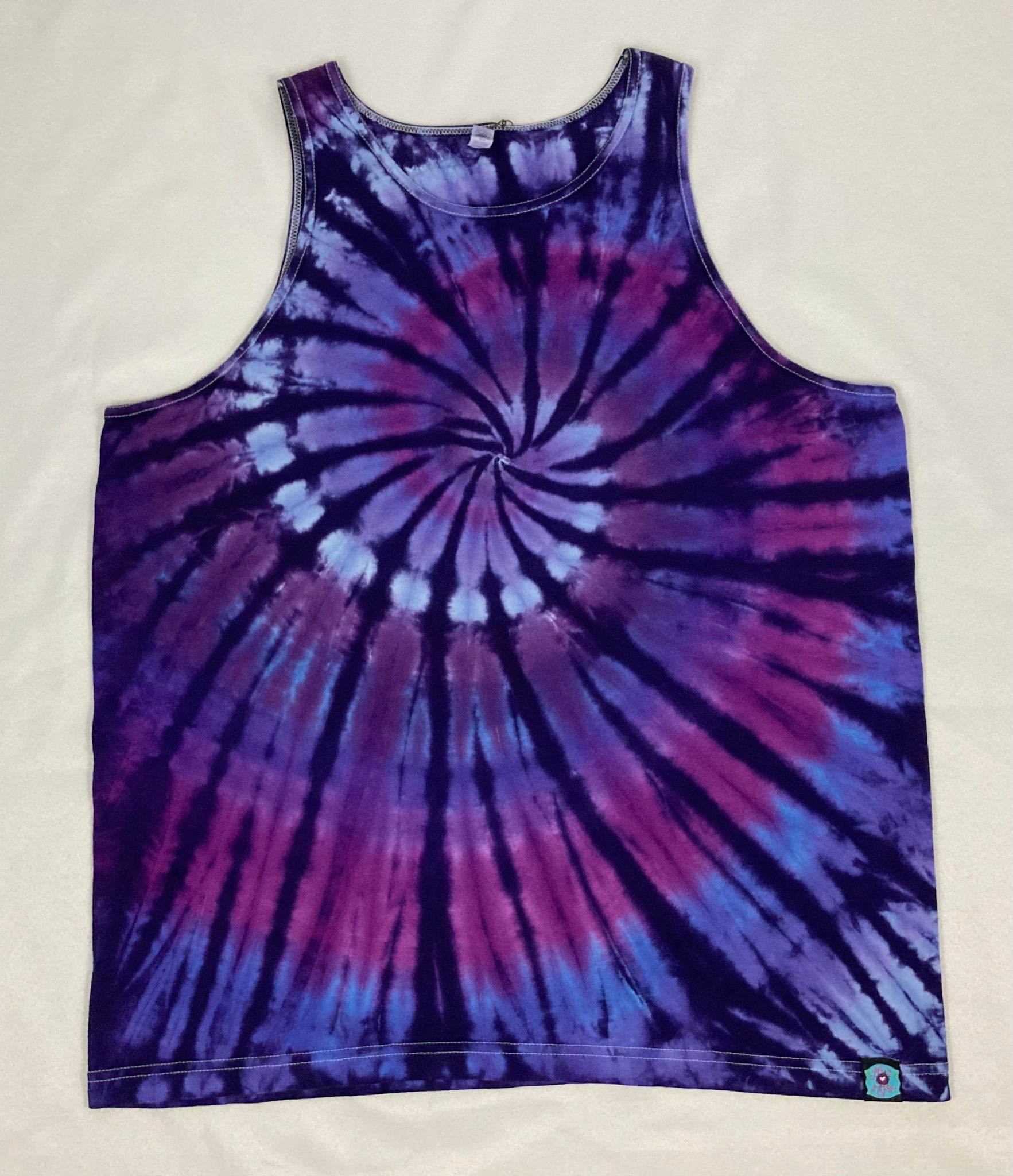Adult Purple Spiral Tie-dyed Tank, XL