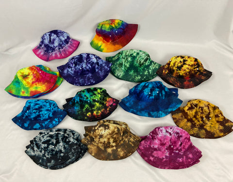 Adult Multi-Colored Tie-dyed Bucket Hats