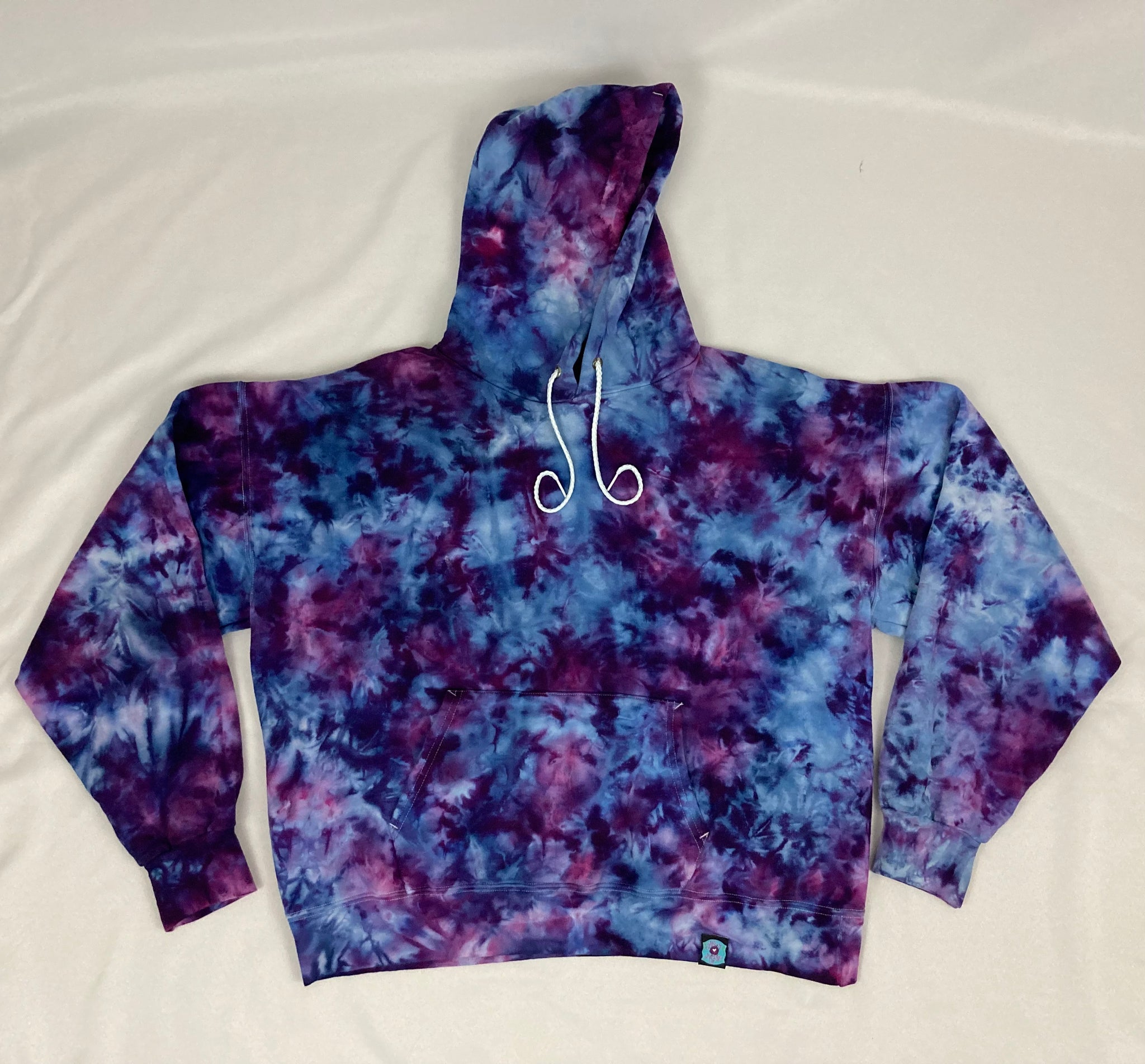 Adult Purple Ice-Dyed Pullover Hoodie, L