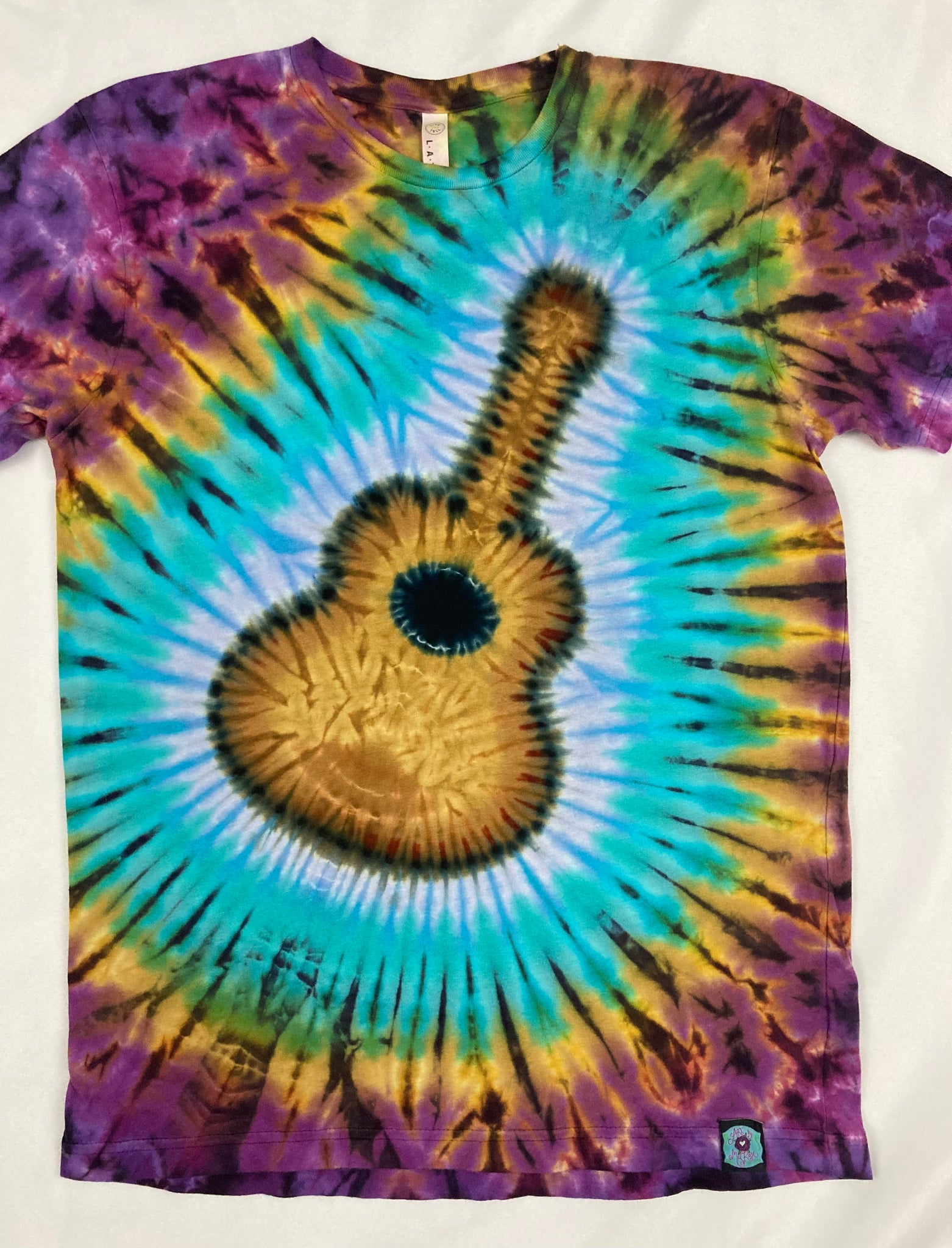 Adult Earthy Guitar Tie-Dyed Tee, M