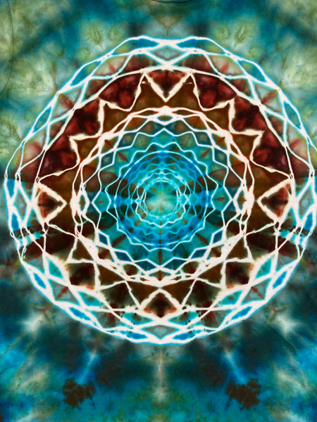 Adult Sea Green Mandala Ice-Dyed Tee, L