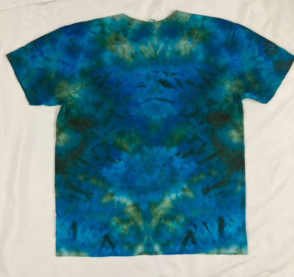 Adult Sea Green Mandala #2 Ice-Dyed Tee, L