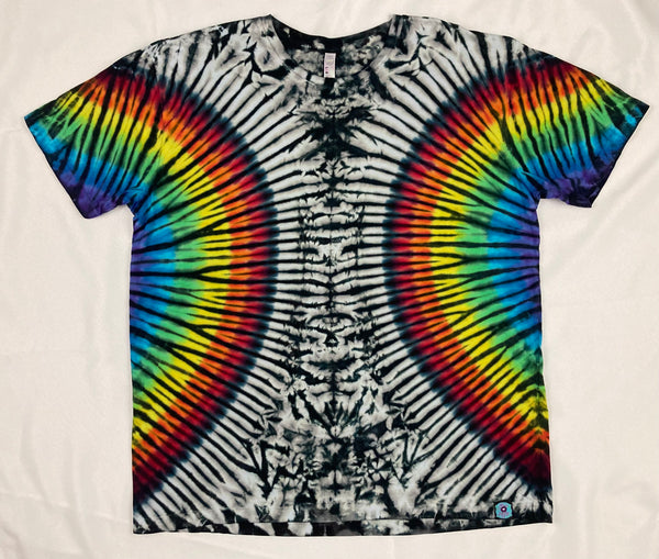 Adult Gray/Rainbow Hourglass Tie-Dyed Tee, XL