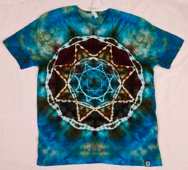 Adult Sea Green Mandala Ice-Dyed Tee, XL