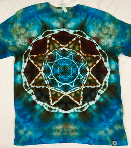 Adult Sea Green Mandala Ice-Dyed Tee, XL