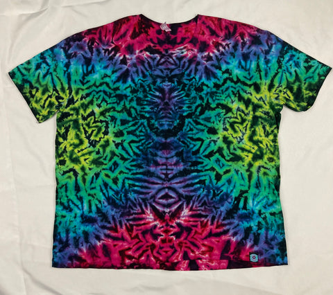 Adult Black/Rainbow Crush Tie-Dyed Tee, 3X