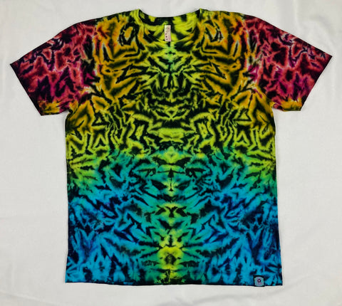 Adult Black/Rainbow Crush Tie-Dyed Tee, S