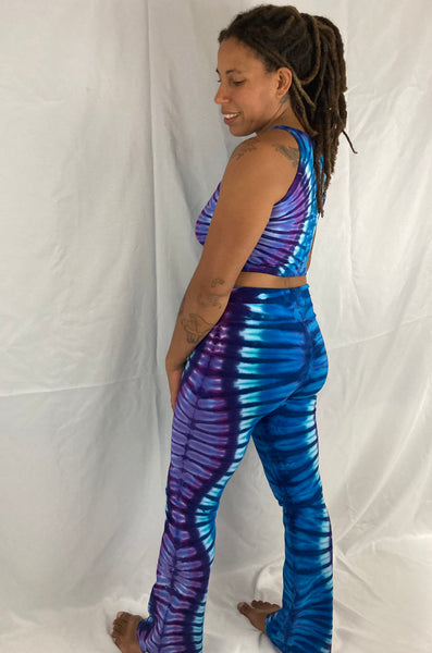 Ladies Blue/Purple Tie-Dyed Crop Tank, XL