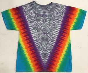 Kids Rainbow/Gray Tie-Dyed Tee, Youth L