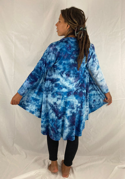Women’s Blue Ice-dyed Half Moon Jacket, M