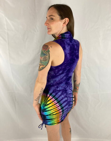 Women's Purple/Rainbow Tie-Dyed Huntress Dress, S
