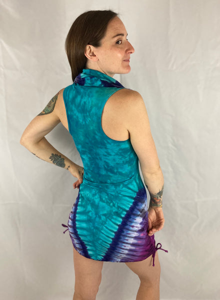 Women's Aqua/Purple Tie-Dyed Huntress Dress, M