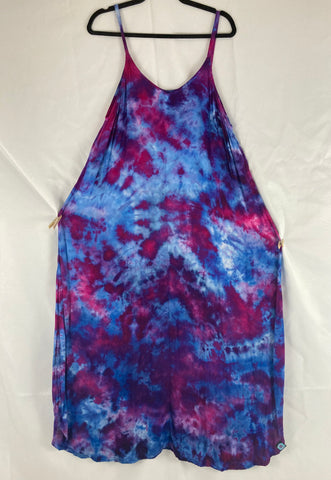 Women's Purple Ice-Dyed Rayon Maxi Dress, XL