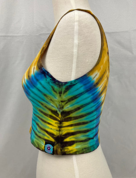 Women's Tan/Earthy Tie-Dyed Crop Top, M