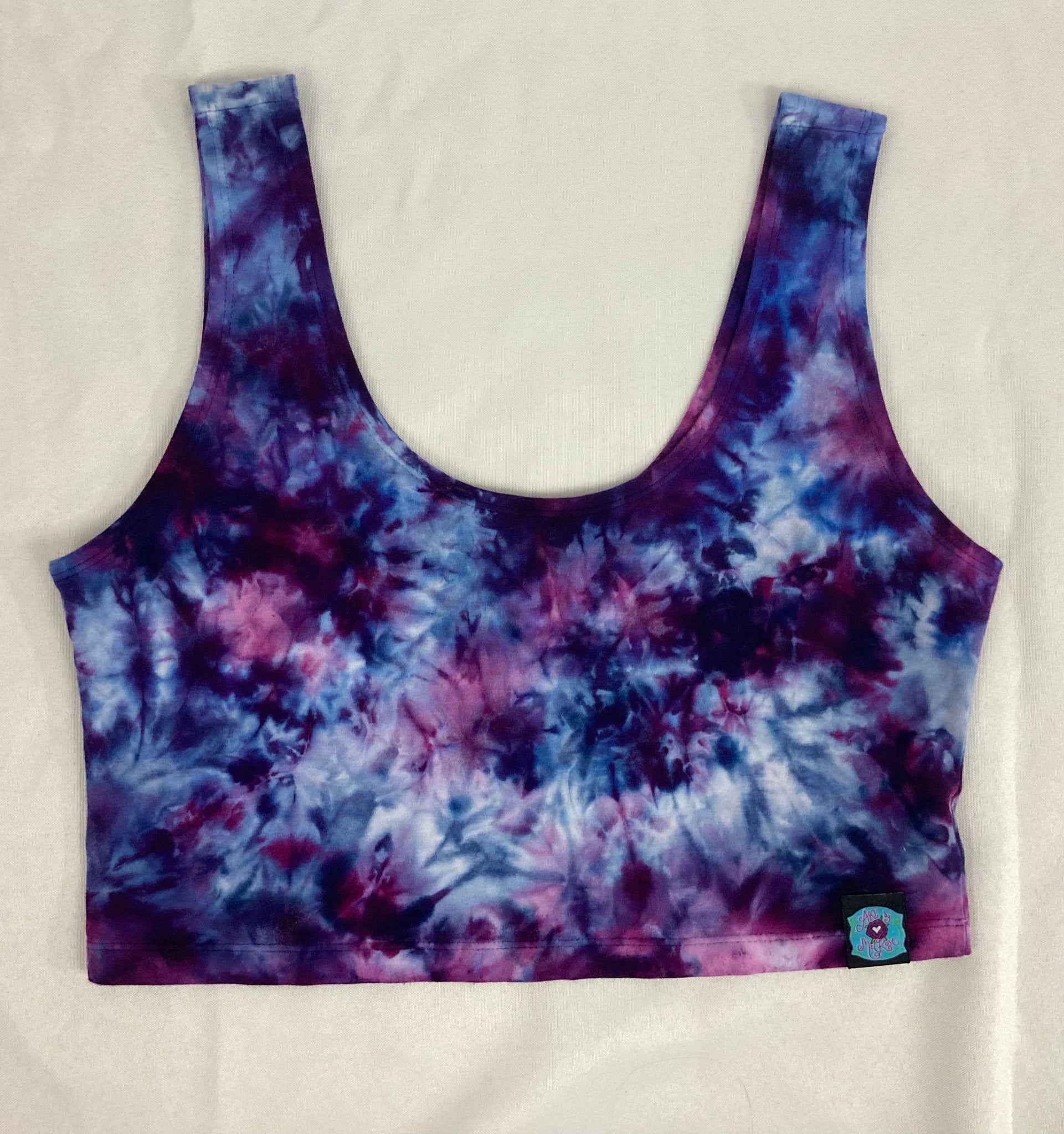 Women's Purple Ice-Dyed Crop Top, XL