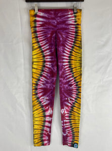 Ladies Sunset Fire Tie-Dyed Leggings, M