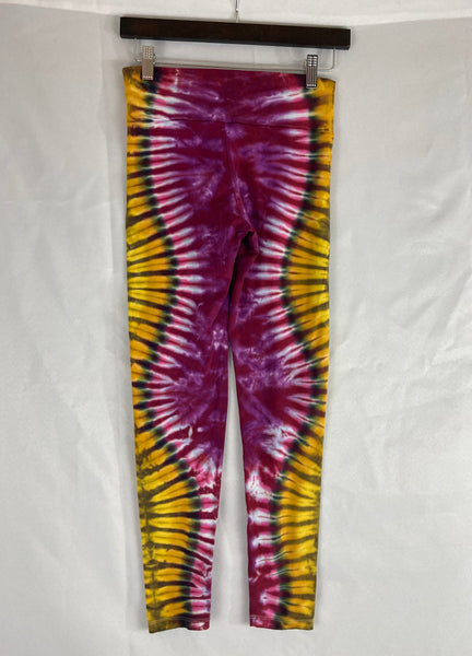 Ladies Sunset Fire Tie-Dyed Leggings, M