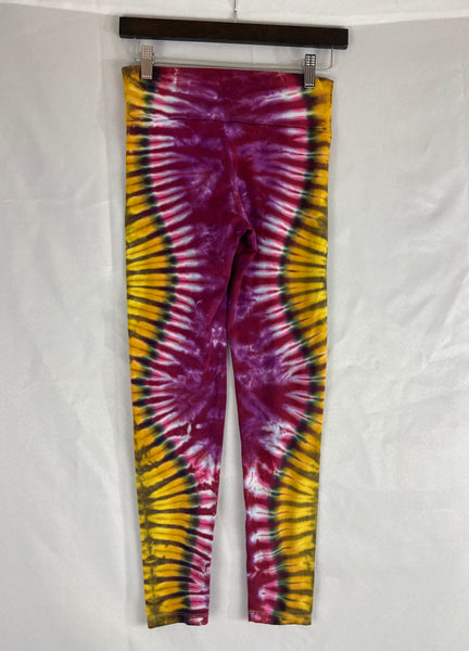Ladies Sunset Fire Tie-Dyed Leggings, M