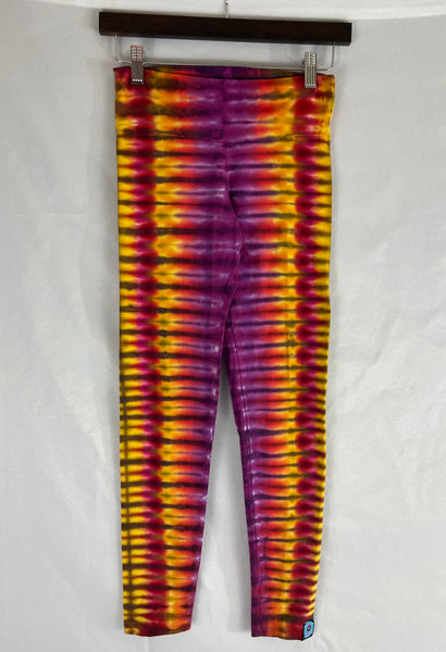 Ladies Bright Fire Tie-Dyed Leggings, M