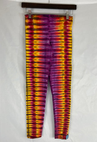 Ladies Bright Fire Tie-Dyed Leggings, M