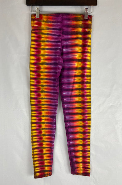 Ladies Bright Fire Tie-Dyed Leggings, M